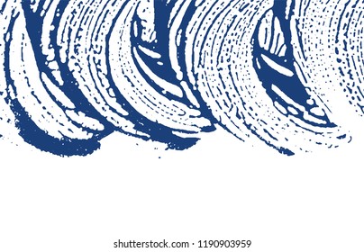 Grunge texture. Distress indigo rough trace. Emotional background. Noise dirty grunge texture. Fetching artistic surface. Vector illustration.