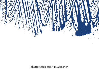 Grunge texture. Distress indigo rough trace. Divine background. Noise dirty grunge texture. Amusing artistic surface. Vector illustration.