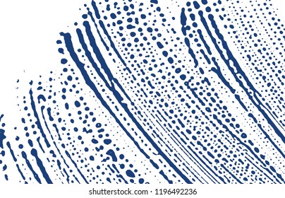 Grunge texture. Distress indigo rough trace. Delicate background. Noise dirty grunge texture. Curious artistic surface. Vector illustration.