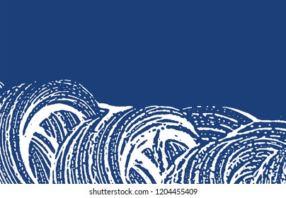 Grunge texture. Distress indigo rough trace. Extra background. Noise dirty grunge texture. Graceful artistic surface. Vector illustration.