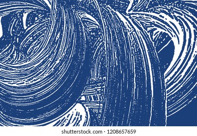 Grunge texture. Distress indigo rough trace. Excellent background. Noise dirty grunge texture. Good-looking artistic surface. Vector illustration.