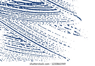 Grunge texture. Distress indigo rough trace. Emotional background. Noise dirty grunge texture. Energetic artistic surface. Vector illustration.