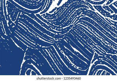 Grunge texture. Distress indigo rough trace. Extraordinary background. Noise dirty grunge texture. Favorable artistic surface. Vector illustration.