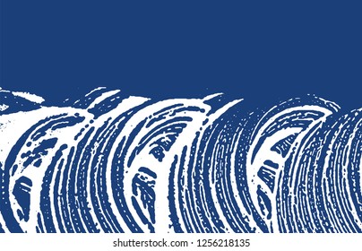 Grunge texture. Distress indigo rough trace. Extra background. Noise dirty grunge texture. Ideal artistic surface. Vector illustration.