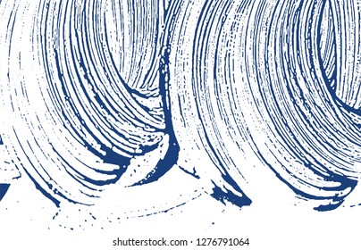 Grunge texture. Distress indigo rough trace. Dramatic background. Noise dirty grunge texture. Glamorous artistic surface. Vector illustration.
