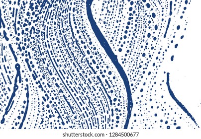 Grunge texture. Distress indigo rough trace. Eminent background. Noise dirty grunge texture. Fancy artistic surface. Vector illustration.