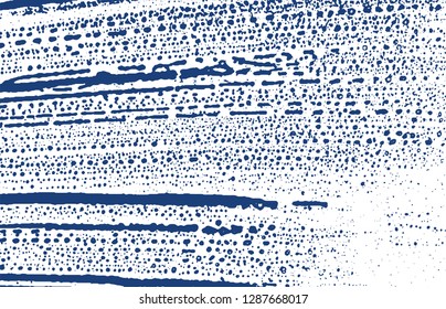 Grunge texture. Distress indigo rough trace. Emotional background. Noise dirty grunge texture. Beautiful artistic surface. Vector illustration.