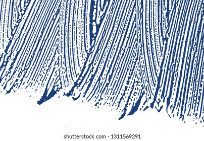 Grunge texture. Distress indigo rough trace. Emotional background. Noise dirty grunge texture. Juicy artistic surface. Vector illustration.