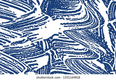 Grunge texture. Distress indigo rough trace. Elegant background. Noise dirty grunge texture. Fascinating artistic surface. Vector illustration.