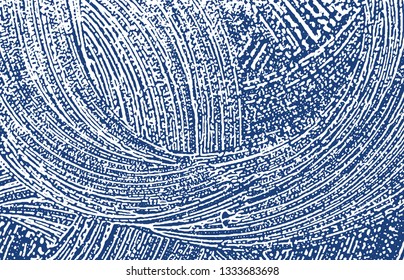 Grunge texture. Distress indigo rough trace. Extraordinary background. Noise dirty grunge texture. Cute artistic surface. Vector illustration.