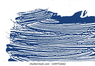 Grunge texture. Distress indigo rough trace. Elegant background. Noise dirty grunge texture. Terrific artistic surface. Vector illustration.