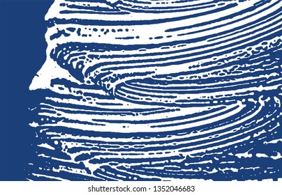 Grunge texture. Distress indigo rough trace. Exotic background. Noise dirty grunge texture. Comely artistic surface. Vector illustration.
