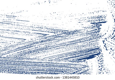 Grunge texture. Distress indigo rough trace. Ecstatic background. Noise dirty grunge texture. Pleasing artistic surface. Vector illustration.
