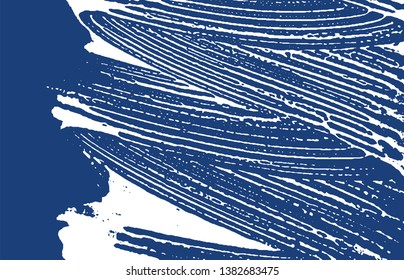 Grunge texture. Distress indigo rough trace. Extra background. Noise dirty grunge texture. Magnificent artistic surface. Vector illustration.