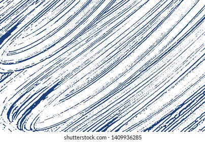 Grunge texture. Distress indigo rough trace. Ecstatic background. Noise dirty grunge texture. Juicy artistic surface. Vector illustration.