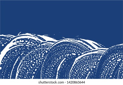 Grunge texture. Distress indigo rough trace. Energetic background. Noise dirty grunge texture. Glamorous artistic surface. Vector illustration.