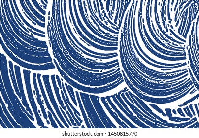 Grunge texture. Distress indigo rough trace. Enchanting background. Noise dirty grunge texture. Optimal artistic surface. Vector illustration.