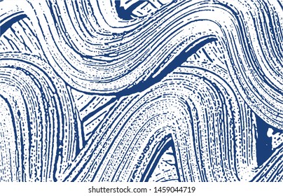 Grunge texture. Distress indigo rough trace. Elegant background. Noise dirty grunge texture. Admirable artistic surface. Vector illustration.