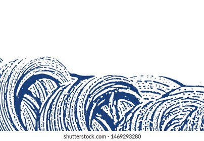 Grunge texture. Distress indigo rough trace. Emotional background. Noise dirty grunge texture. Graceful artistic surface. Vector illustration.