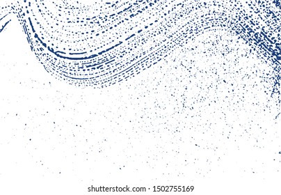 Grunge texture. Distress indigo rough trace. Elegant background. Noise dirty grunge texture. Uncommon artistic surface. Vector illustration.