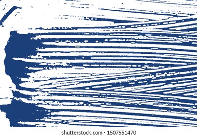 Grunge texture. Distress indigo rough trace. Delightful background. Noise dirty grunge texture. Stylish artistic surface. Vector illustration.