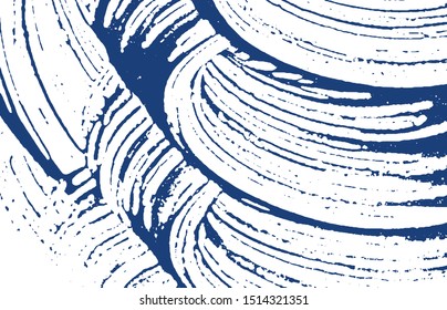 Grunge texture. Distress indigo rough trace. Delightful background. Noise dirty grunge texture. Majestic artistic surface. Vector illustration.