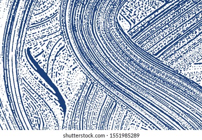 Grunge texture. Distress indigo rough trace. Elegant background. Noise dirty grunge texture. Breathtaking artistic surface. Vector illustration.