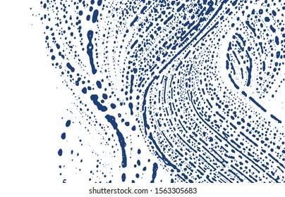 Grunge texture. Distress indigo rough trace. Eminent background. Noise dirty grunge texture. Amusing artistic surface. Vector illustration.