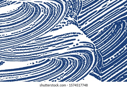 Grunge texture. Distress indigo rough trace. Delightful background. Noise dirty grunge texture. Captivating artistic surface. Vector illustration.