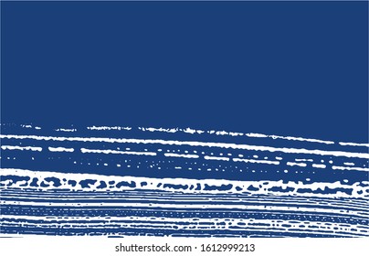 Grunge texture. Distress indigo rough trace. Energetic background. Noise dirty grunge texture. Worthy artistic surface. Vector illustration.