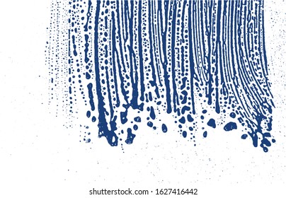 Grunge texture. Distress indigo rough trace. Elegant background. Noise dirty grunge texture. Neat artistic surface. Vector illustration.