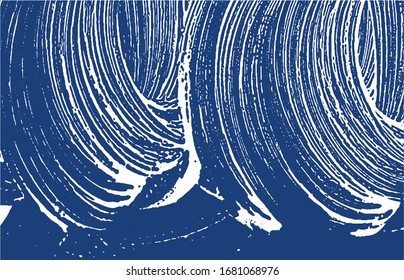 Grunge texture. Distress indigo rough trace. Excellent background. Noise dirty grunge texture. Extraordinary artistic surface. Vector illustration.