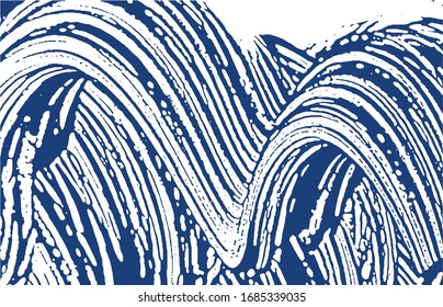 Grunge Textur. Distress indigo grobe Spur. Göttlicher Hintergrund. Geräusche schmutzige Grunge-Textur. Delikate künstlerische Oberfläche. Vektorillustration.