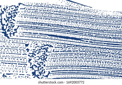 Grunge texture. Distress indigo rough trace. Emotional background. Noise dirty grunge texture. Powerful artistic surface. Vector illustration.