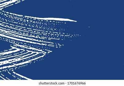 Grunge texture. Distress indigo rough trace. Energetic background. Noise dirty grunge texture. Enchanting artistic surface. Vector illustration.