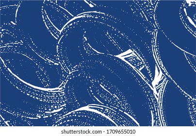 Grunge texture. Distress indigo rough trace. Exceptional background. Noise dirty grunge texture. Impressive artistic surface. Vector illustration.