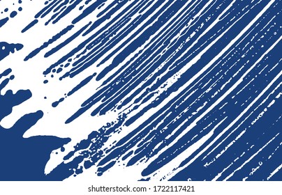 Grunge texture. Distress indigo rough trace. Exceptional background. Noise dirty grunge texture. Grand artistic surface. Vector illustration.