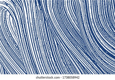 Grunge texture. Distress indigo rough trace. Ecstatic background. Noise dirty grunge texture. Extraordinary artistic surface. Vector illustration.