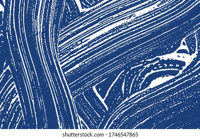 Textura gruesa. La angustia índigo áspera. Fondo exótico. Textura de grifo sucio y ruidoso. Una superficie artística divertida. Ilustración vectorial.