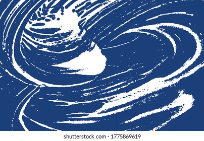Grunge texture. Distress indigo rough trace. Energetic background. Noise dirty grunge texture. Creative artistic surface. Vector illustration.
