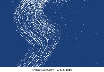 Grunge texture. Distress indigo rough trace. Exotic background. Noise dirty grunge texture. Decent artistic surface. Vector illustration.