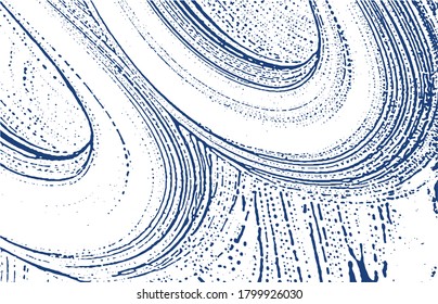 Textura gruesa. La angustia índigo áspera. Fondo extático. Textura de grifo sucio y ruidoso. Superficie artística cautivadora. Ilustración vectorial.