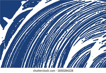 Textura gruesa. La angustia índigo áspera. Fondo exótico. Textura de grifo sucio y ruidoso. Superficie artística moderna. Ilustración vectorial.