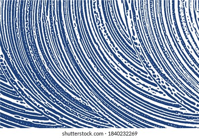 Grunge texture. Distress indigo rough trace. Extraordinary background. Noise dirty grunge texture. Fetching artistic surface. Vector illustration.