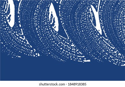 Textura gruesa. La angustia índigo áspera. Fondo energético. Textura de grifo sucio y ruidoso. Superficie artística ideal. Ilustración vectorial.