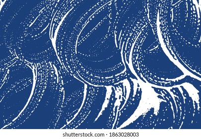 Textura gruesa. La angustia índigo áspera. Fondo excepcional. Textura de grifo sucio y ruidoso. Superficie artística indeleble. Ilustración vectorial.