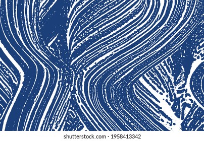 Grunge texture. Distress indigo rough trace. Exceptional background. Noise dirty grunge texture. Splendid artistic surface. Vector illustration.