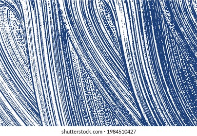 Grunge texture. Distress indigo rough trace. Ecstatic background. Noise dirty grunge texture. Eminent artistic surface. Vector illustration.