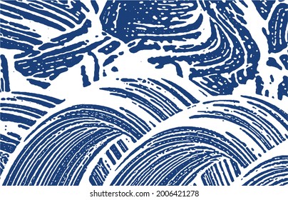 Grunge Textur. Distress indigo grobe Spur. Außergewöhnlicher Hintergrund. Geräusche schmutzige Grunge-Textur. Schöne künstlerische Oberfläche. Vektorgrafik.