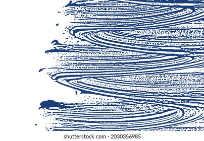 Grunge texture. Distress indigo rough trace. Emotional background. Noise dirty grunge texture. Optimal artistic surface. Vector illustration.